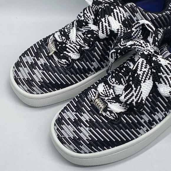 Burberry Black & White Check Knit Box Sneakers size 37 - Picture 6 of 15